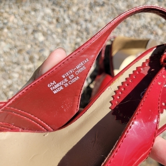 Patent Leather red heels with cork platform size 6 - Picture 13 of 16